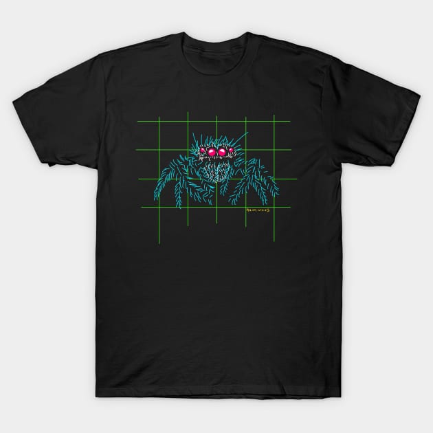 Cute colorful jumping spider with huge eyes T-Shirt by Namwuob